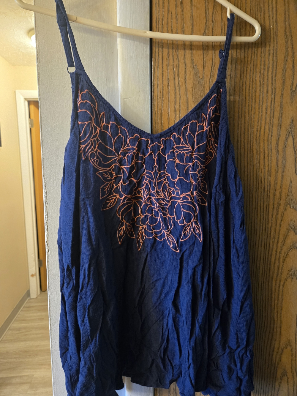 torrid Navy Blue Floral Embroidered Spaghetti Strap Camisole